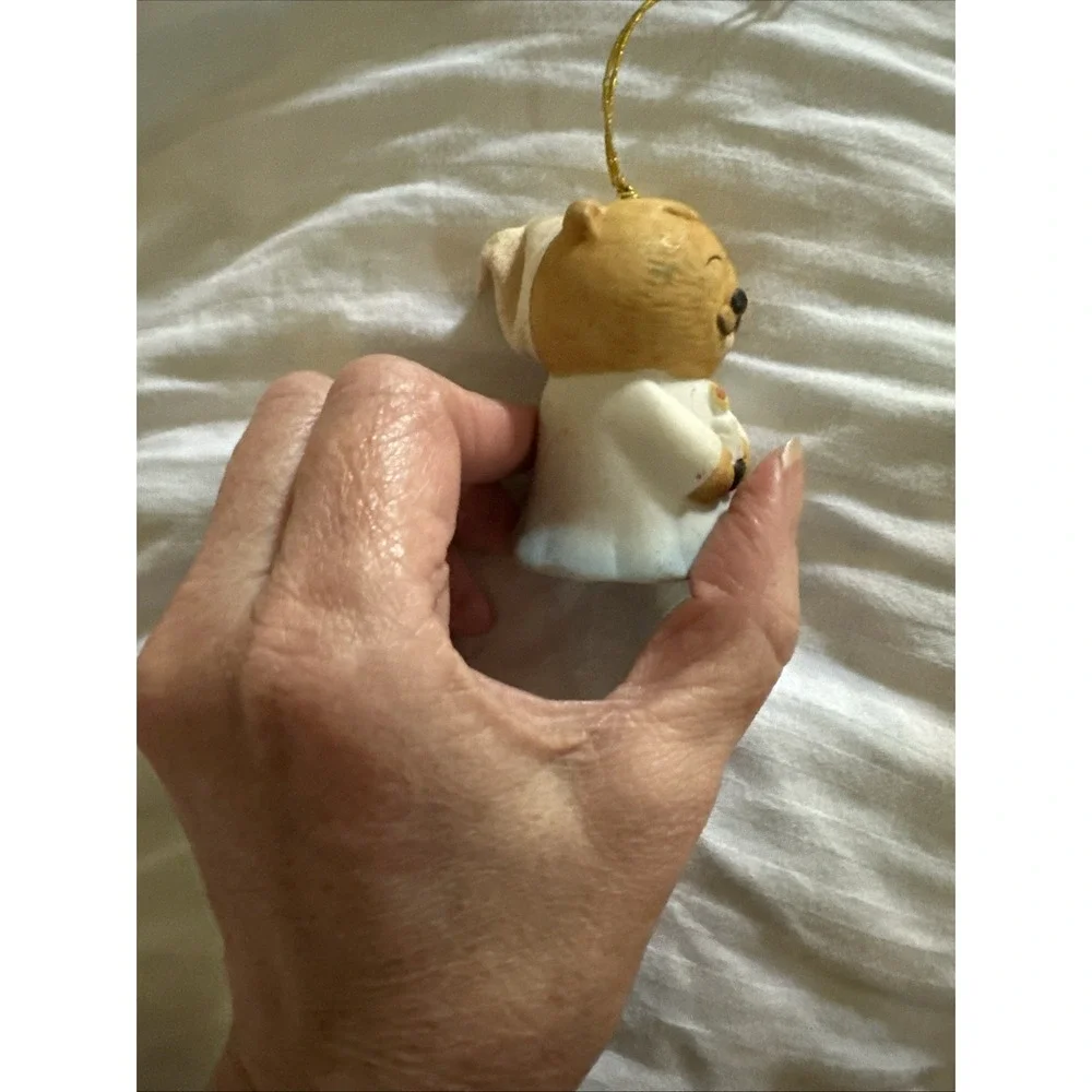 Vintage 1985 Lil Chimers  Ornament Jasco Porcelain Mouse & Beaver Bells Set Of 2